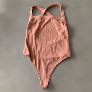 Peach Cross-back Body Suit